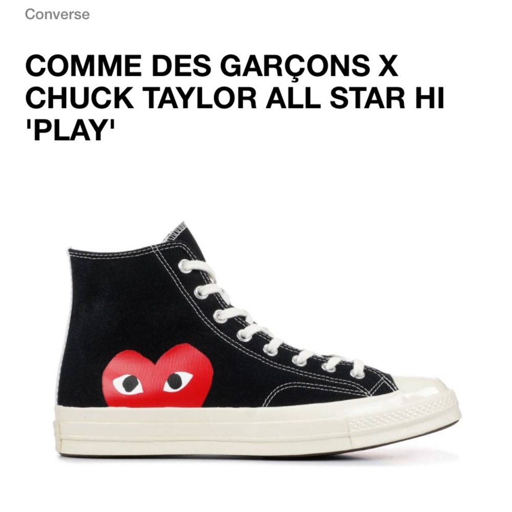 NWT Comme des Garçons x Chuck Taylor All Star Sneakers